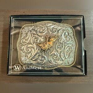 AndWest Large Scalloped Bull Rider Buckle